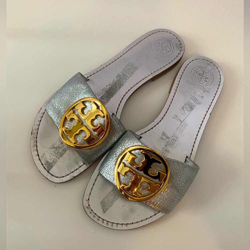 Silver and gold Tory Burch sandal